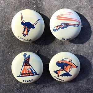 Vintage Western Retro Pinbacks
